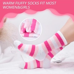 Fuzzy Socks for Women Cozy Pink Warm Winter Christmas Stocking Stuffers