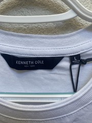 Kenneth Cole City Dweller T-Shirt White Large Short Sleeve Crew Neck Logo $49
