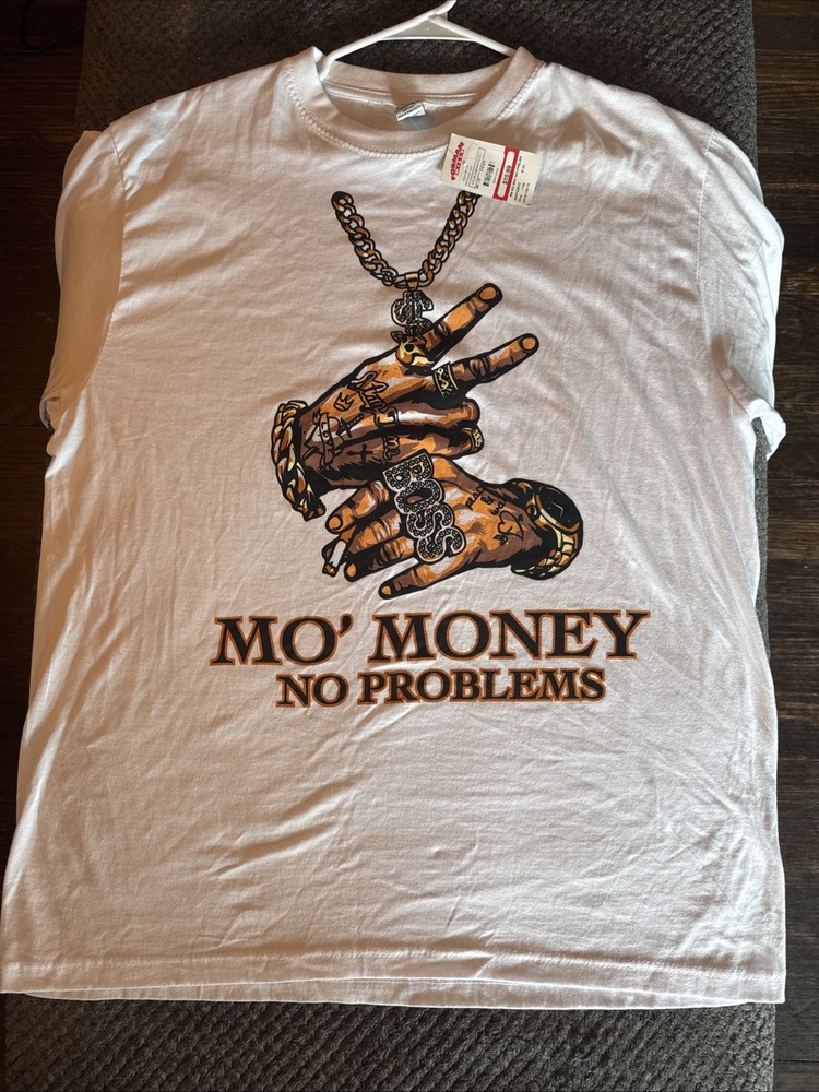 Vtg Iced Out Rap Tupac Biggy White Tee T-shirt Mens Size 2XL Y2K Baggy NWT