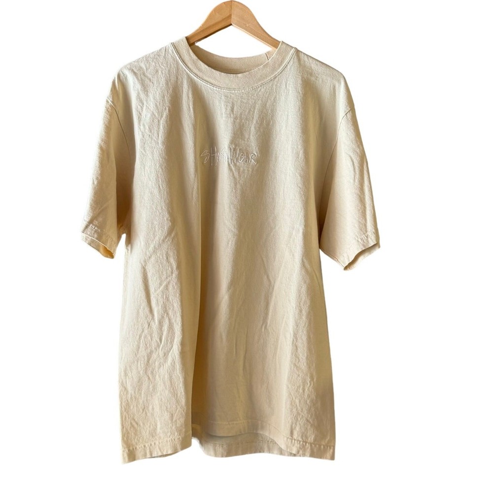 Shaka Wear Pale Yellow Super Max Heavy Streetwear Cotton T Shirt Men’s Large