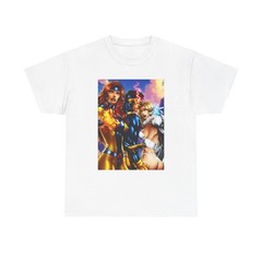 X-men Love Triangle Tee | Superhero Trio T-Shirt | Comic Book Pinup Print