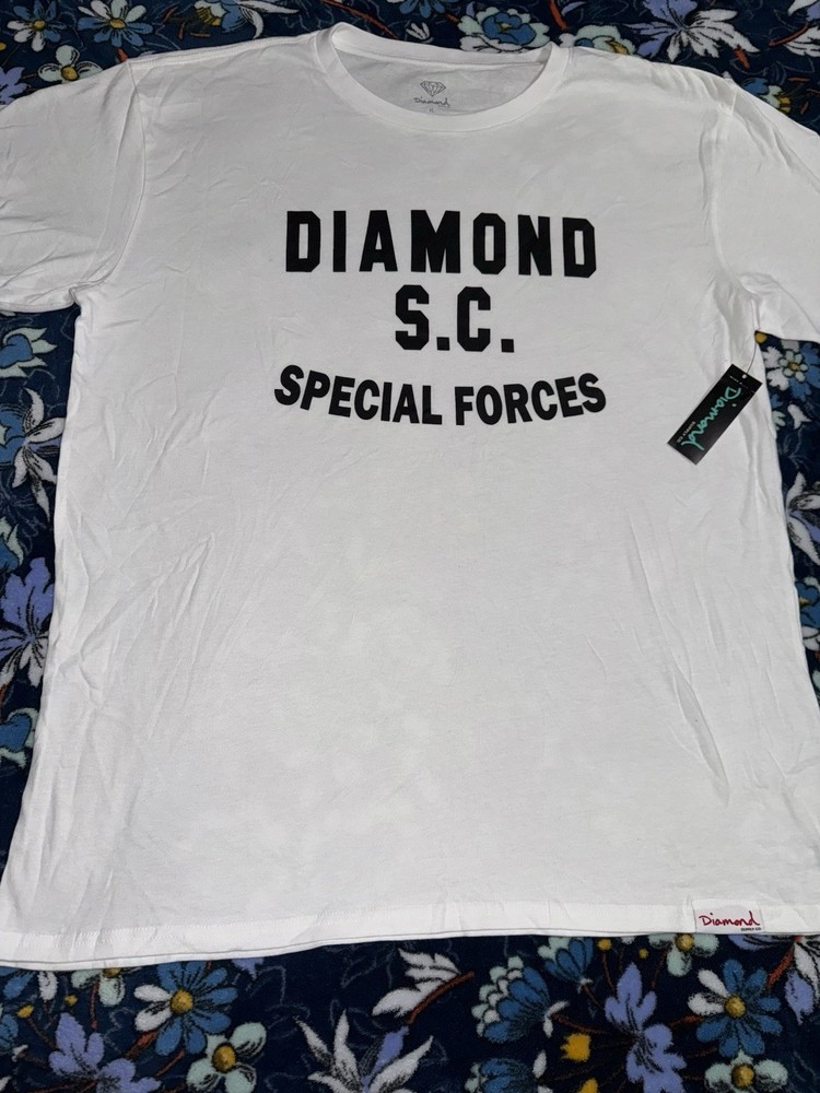 Diamond Supply Co Mens T-shirt Size XL White Special Forces 100 Percent Cotton