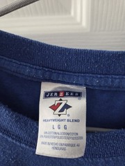 Jerzees Heavyweight Blend Men’s L Blue Racing Graphic Crew Neck T-Shirt
