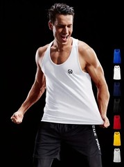 NELEUS ‘Dry Fit Logo Muscle’ Mesh Tank Top Men’s L Gym Workout Exercise WHT NEW!