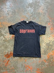 Vintage The Sopranos T Shirt HBO TV promo Tony Mob Mafia Faded Sz. L
