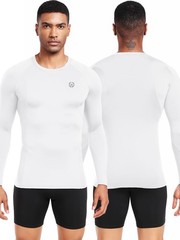 NELEUS 4 Pack Men’s Workout Shirts Compression Dry Fit Long Sleeve Shirts,Cre…