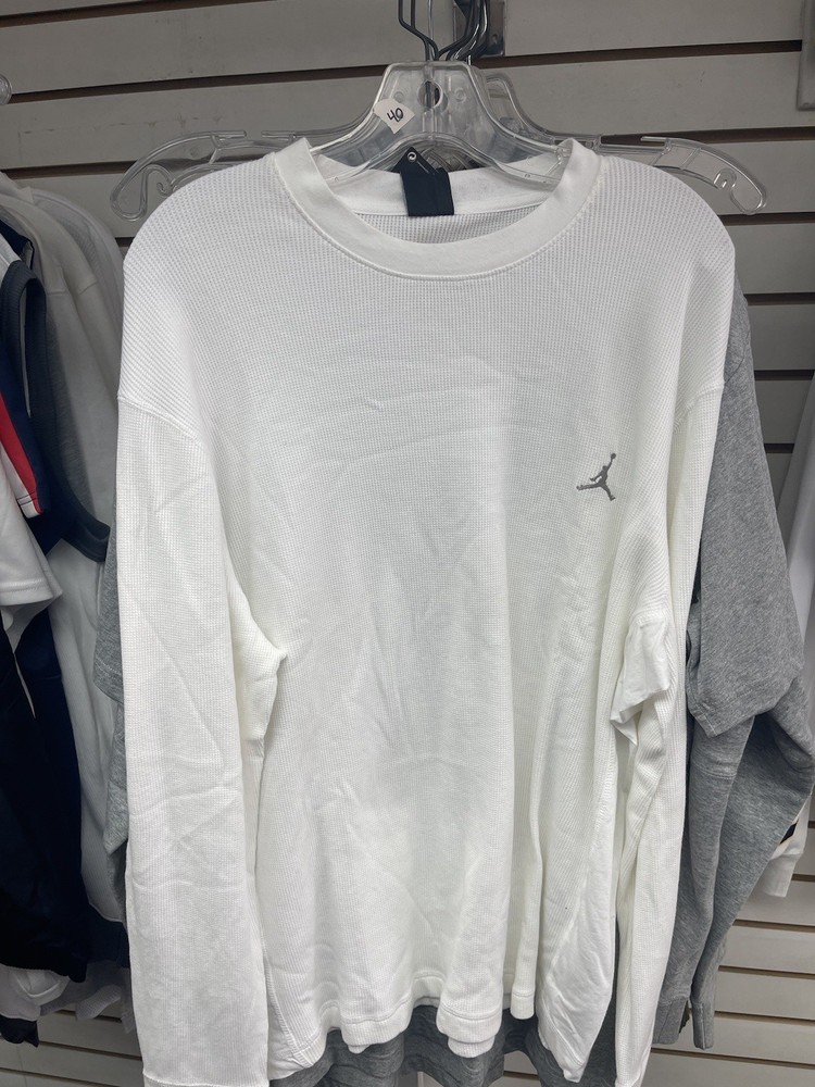 Nike Air Jordan Thermal Shirt Mens White Jumpman Logo Long Sleeve 2000s