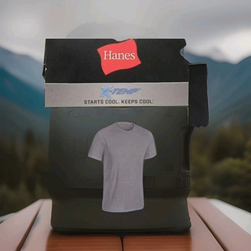 Hanes X-Temp 3XL Gray/Black. Mesh Tagless Quick Dry Stretch Crew Neck Tee 3-Pack