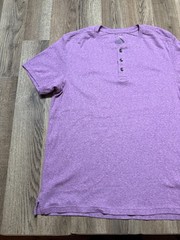 APT. 9 Shirt, Men’s Size Medium Purple Short Sleeve 3/4 Button Premier Flex
