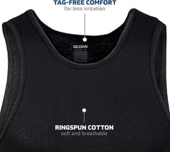 Gildan Men’s A-Shirt Tanks, Multipack, Style G1104 XX-Large, Black (6-pack)