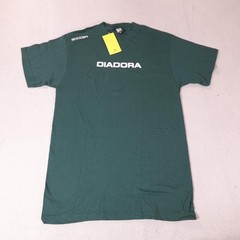 Diadora Shirt Mens Small Green Soccer Logo Outdoor Sports Exercise Gym Run New
