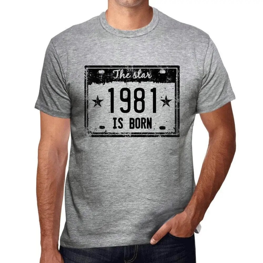 Men’s Graphic T-Shirt The Star Is Born in 1981 43rd Birthday Anniversary 43 Year