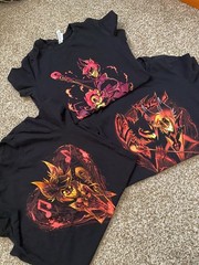 Lot of 3 Hazbin Hotel Alastor and Nifty Shirts Fitted Medium Women ONE FLAW