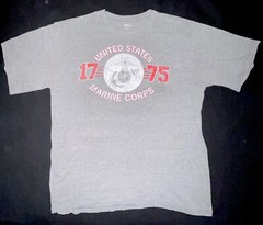 United States Marines Corps 1775 Retro Style Gray T-Shirt With Eagle Adult L