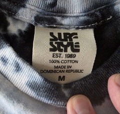 Surf Style Tie Dyed Navy Blue And White Short Sleeved T-shirt Tee Medium