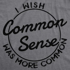 Mens I Wish Common Sense Was More Common T Shirt Funny Sarcastic Tee