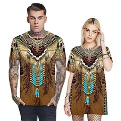 T Shirt Native American Indian Ethnic Aztec Fashion Tribal Brown Trendy Tee Soft