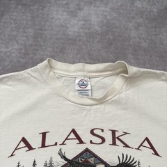 Vintage Alaska Shirt Mens XL White Eagle Mountain Wildlife Delta Graphic Tee