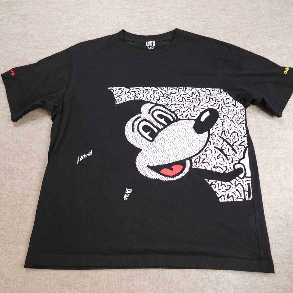 Uniqlo Shirt XL Black Keith Haring x Mickey Mouse Disney