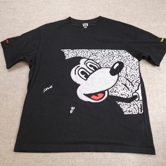 Uniqlo Shirt XL Black Keith Haring x Mickey Mouse Disney