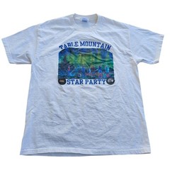 Table Mountain 2001 Star Party Shirt Men’s Size L Large White Port & Company Y2K