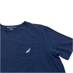 Nautica Mens XL Navy Blue Cotton Short Sleeve Pocket T-Shirt Embroidered Logo