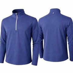 Blue Quarter Zip Pullover Top Mens M Medium Stretch Sports Casual 22” P2P