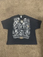 Vintage Liquid Blue Thug Life Skull Graphic T-shirt Men 5XL All Over Print AOP