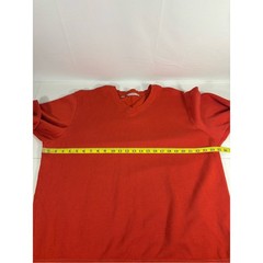 Cutter & Buck Orange 100% Cotton V Neck Knit Sweater Top Relaxed Fit Size XL