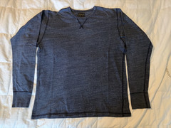National Athletic Goods Long Sleeve Shirt Mens L (42) V Gusset Blue Heather
