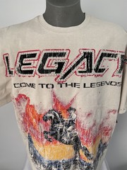 Elite Mens T-Shirt Beige/Multi Size M Legends Embellished Graphic Print Cotton