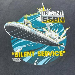 Vintage 1989 Trident SSBN Silent Service Submarine Graphic T-Shirt USA – Medium