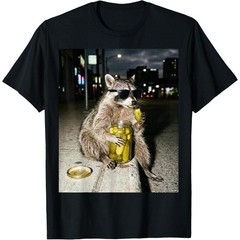Funny Raccoon Eating Pickles Meme Unisex Graphic T-Shirt