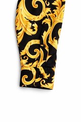 Versace Informal Shirt Twill Poly Baroque Black And Gold 50IT(US L)$1750 Retail