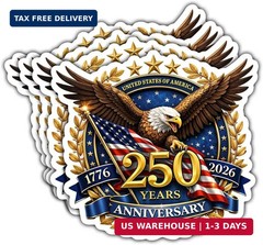 4pcs United States 250th Anniversary Eagle Crest Flags Stickers, Patriotic US Hi