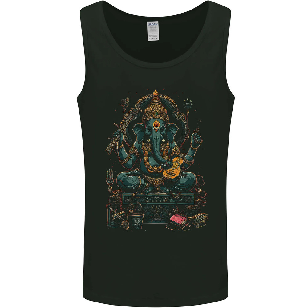 Ganesha Hindu God Ganapati Elephant Mens Vest Tank Top