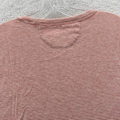 New Faherty Cloud Cotton Shirt Mens 2XL Orange Striped Soft Crew Neck Preppy Aa2
