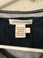 Carbon 2 Cobalt Henley men’s L heather blue cotton long sleeve