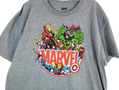 Marvel Comics Character T-Shirt-Mens 2XL XXL-Gray-HULK-Thor-Spiderman…