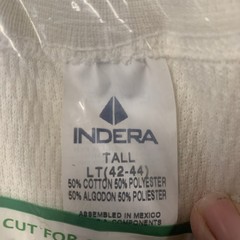Heavyweight Thermal Large Shirt Long Sleeve White 50% Cotton In Packaging