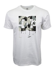 DC SHOES STAR CAMO DRIP LOGO WHITE SS T SHIRT