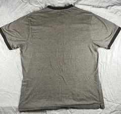 Brown Chaps V Neck Men’s Medium Short Sleeve T Shirt Cotton Blend