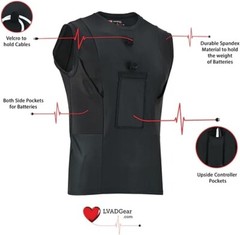 LVAD Men Tank Top for HeartMate Black & White LVAD Shirt with LVAD BagPack S-5XL