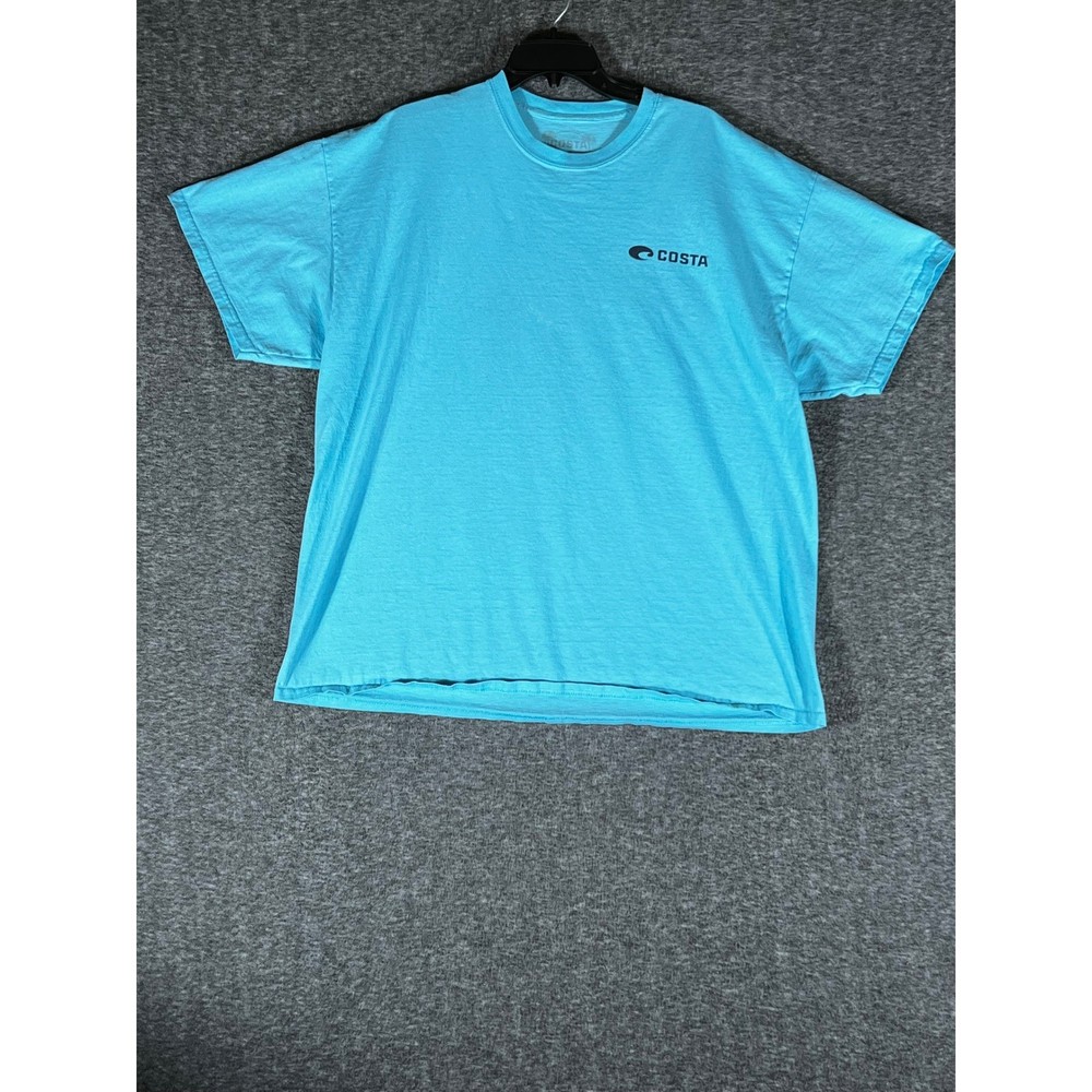 Costa Del Mar Mens Graphic T-Shirt Light Blue Large Since 1983 Short Sleeve Tee