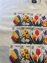 Vintage Flower T-shirt Size Large 90s 80s Stamp USPS Postal Service USA White