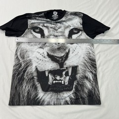 Hybrid Tees Shirt Mens Large Black Lion Athletic Breathable Stretch Crew
