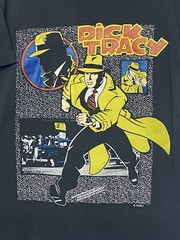 Vintage Dick Tracy Division Brand T Shirt Black Size Large Multi-Image Graphics