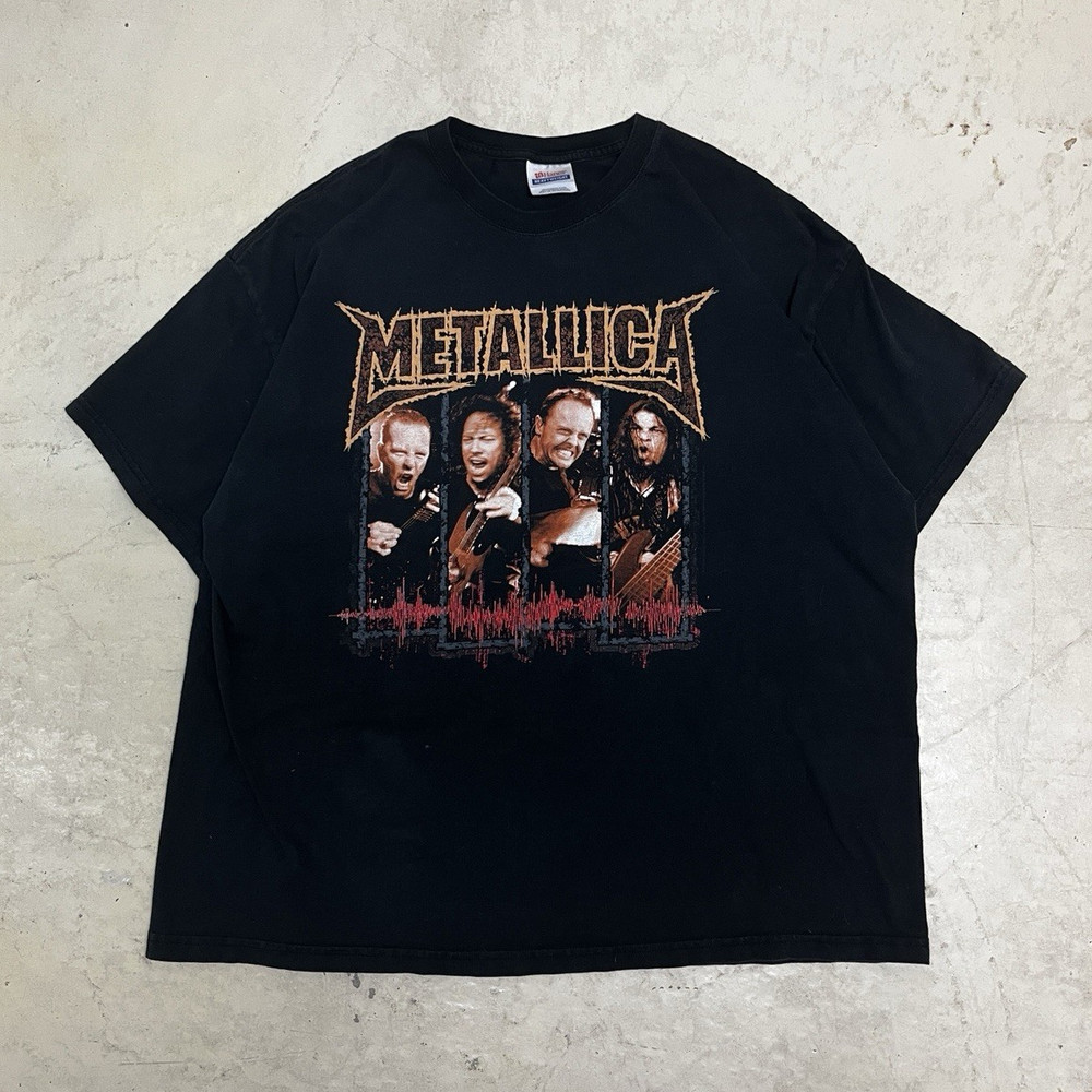Hanes Heavyweight Metallica Double-Sided Black Graphic Crew Neck T-Shirt 2XL