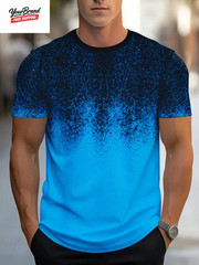 Fashion Gradient Color 3D Print Men’S T-Shirts Daily Men’S O-Neck Short Sleeve T