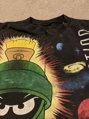 VTG 1993 Looney Tunes Marvin The Martian AOP Wild Oats 1993 2XL Flaw